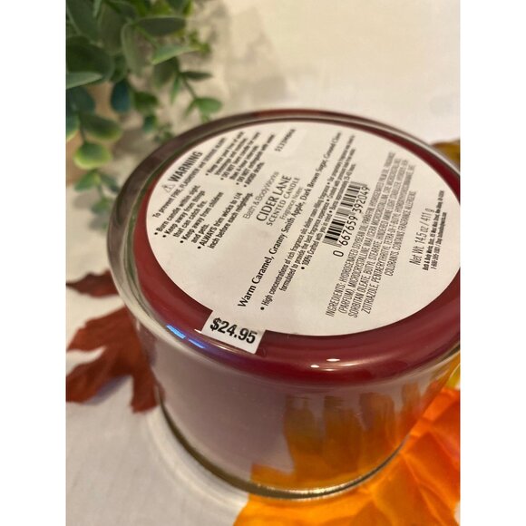 Bath & Body Works “Cider Lane” NEW 3 Wick Candle - Picture 7 of 7